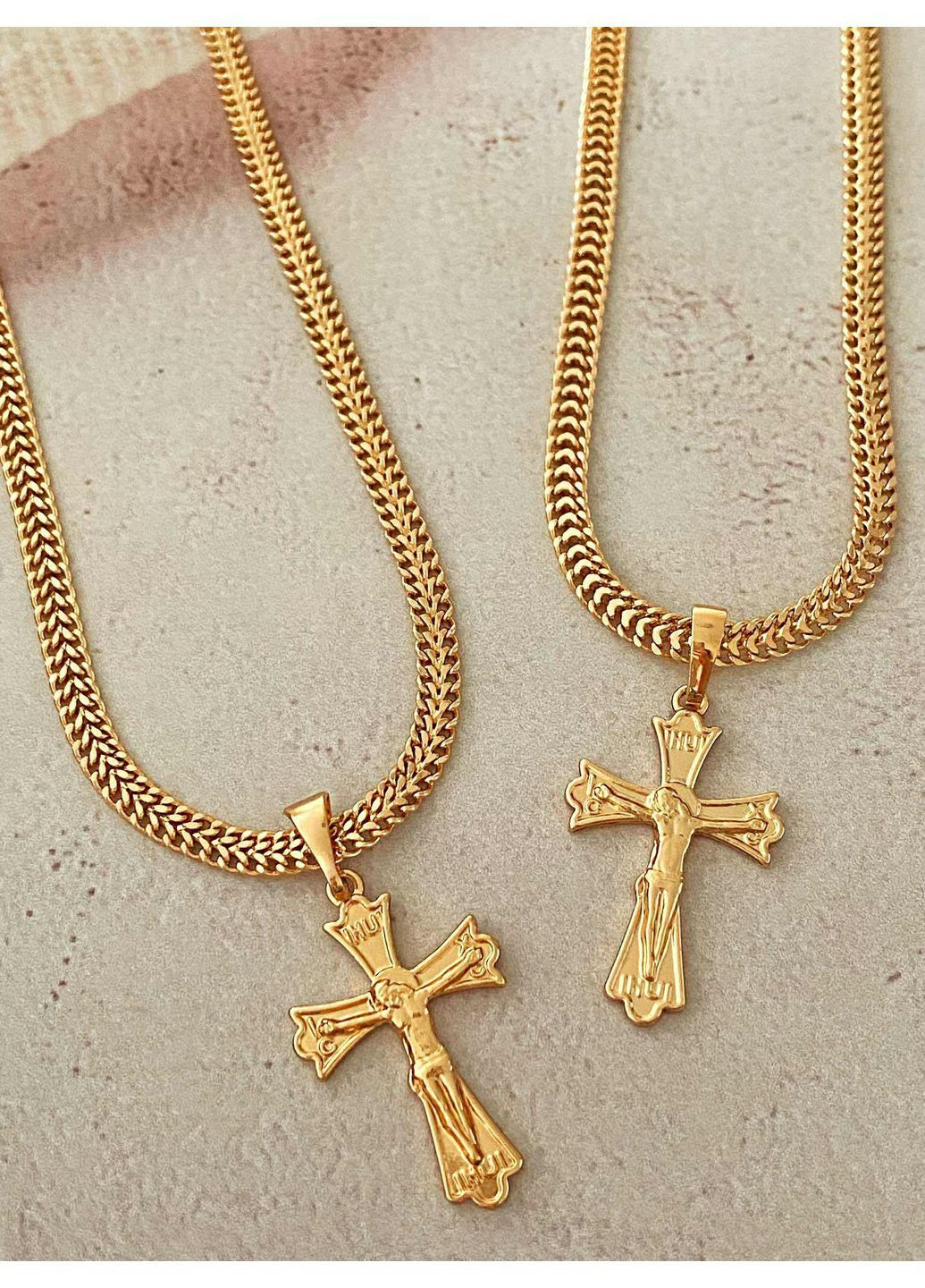 Позолочений Ланцюжок 60см + Хрестик. Позолота No Brand (368830944)