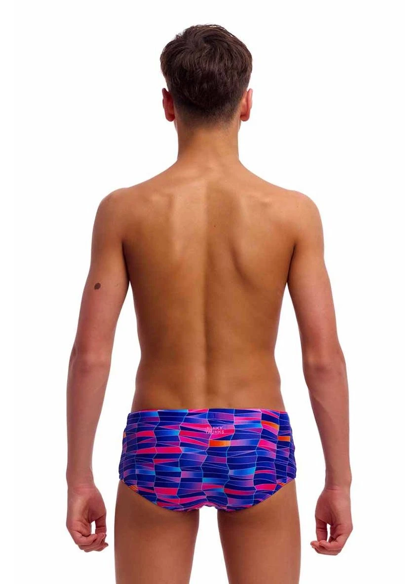 Дитячі плавки Funky Trunks Boy's Sidewinder Trunks Warped Waves (FTS015B72222) розмір фіолетові Funky Trunks & Funkita (378134890)