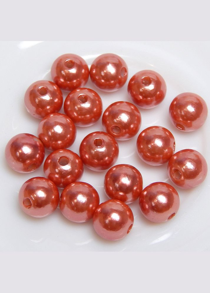Бусины перламутровые, акриловые, 10 мм, терракотовые, 20 шт No Brand (340483741)