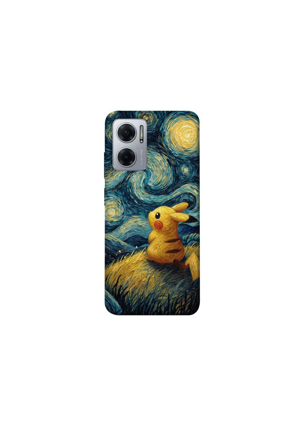 Чехол на Xiaomi Redmi Note 11E Pikachu and Van Gogh Frontalka (362030530)