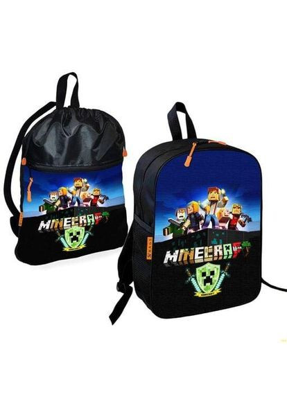 Школьный детский рюкзак Minecraft + Сумка для обуви спортивной формы рюкзак-мешок для мальчика (1729) (1330218) Brand (368865249)