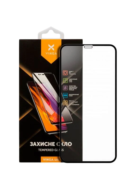 Защитное стекло для Apple iPhone XR/11 Black (VGIPXR) Vinga (307803492)