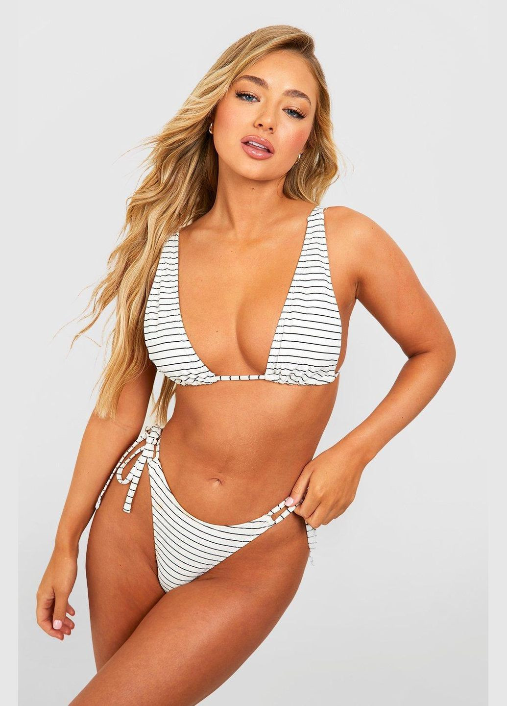 Білий літній купальник (ліф та трусики) роздільний Boohoo