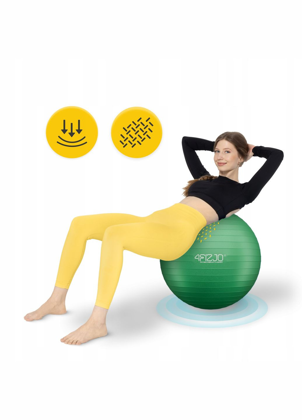 М'яч для фітнесу (фітбол) 85 см Anti-Burst P-5907739316394 Green 4FIZJO (347317468)
