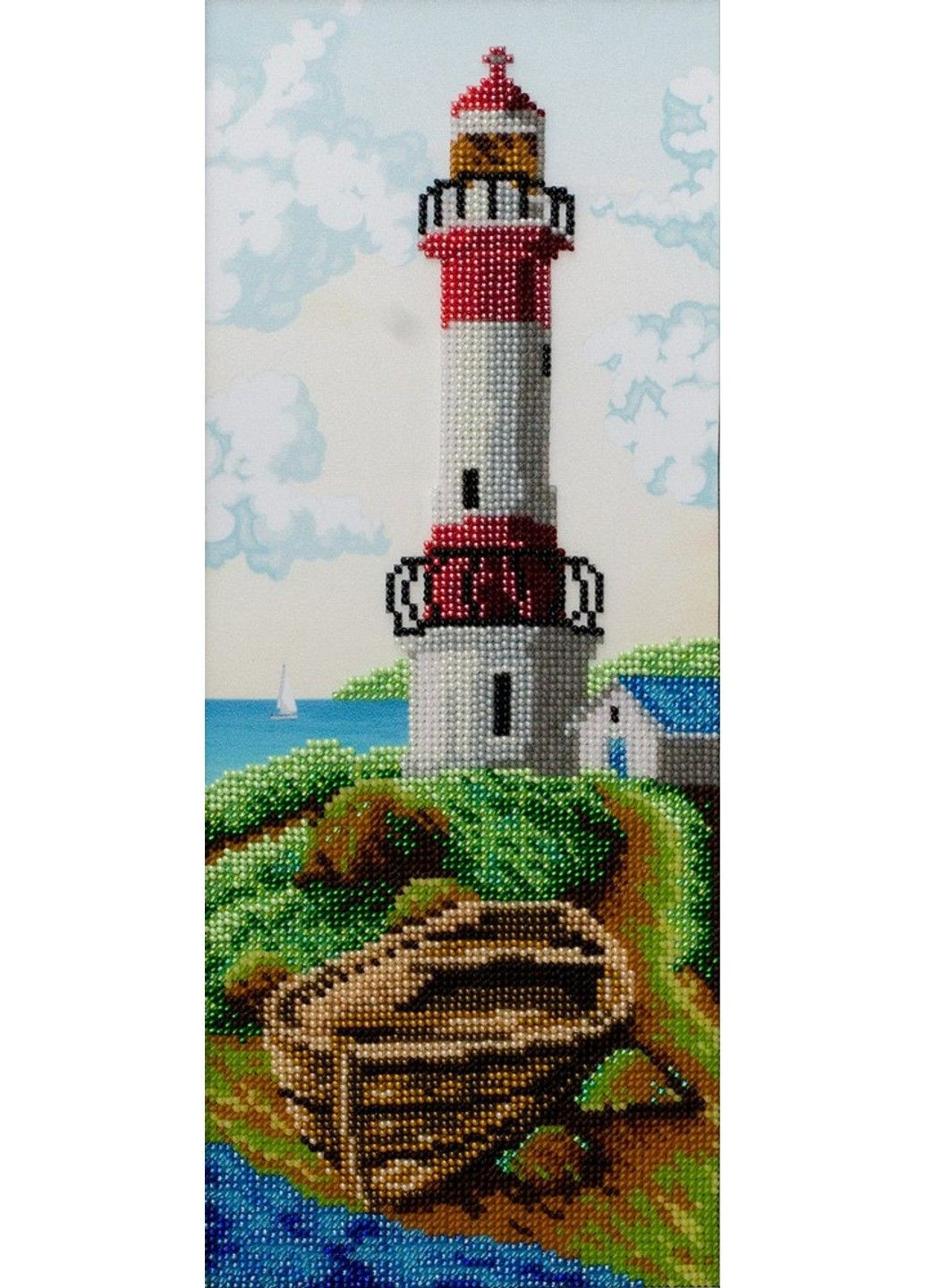 Набір для вишивання бісером Морський прибій Сонячний маяк біля моря 13.5х33.5 см No Brand (333165942)