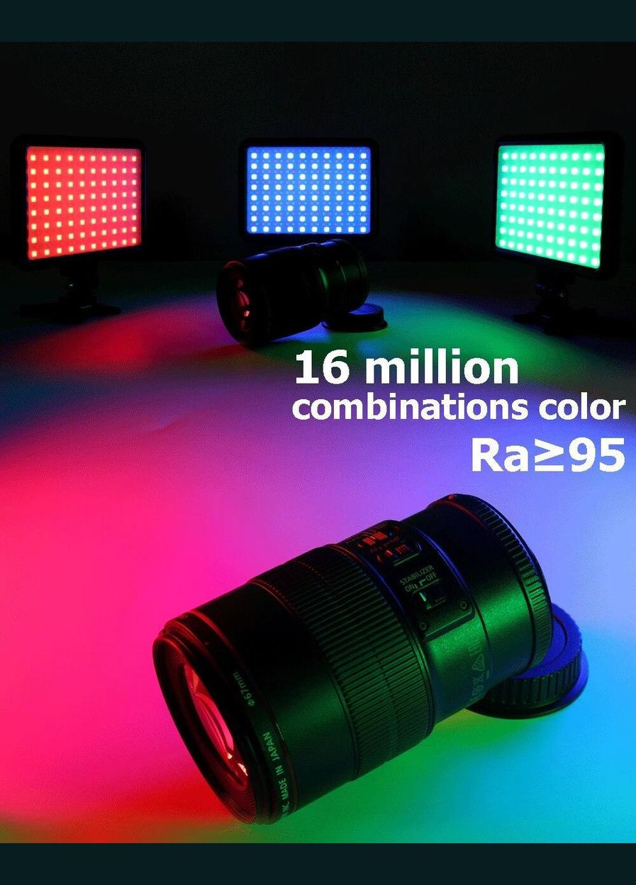 Прямокутна LED RGB лампа U800, студійне світло для фото з пультом, штативом та 2 акумулятори 2200 mah No Brand (293246297)
