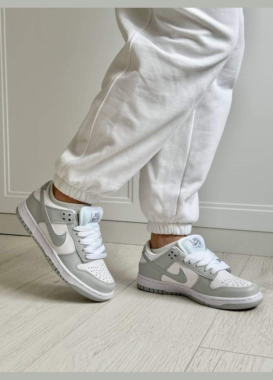 Серые всесезонные кроссовки Vakko Nike Dunk White Grey