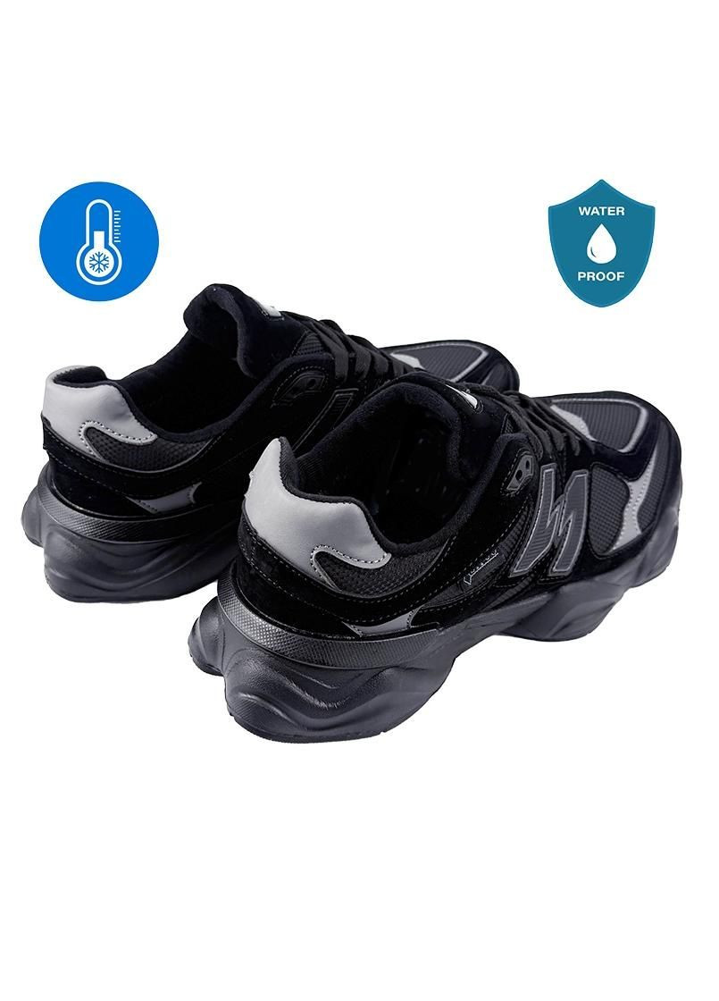 Чорні кросівки чоловічі батали комбіновані чорні 1010-1 No Brand