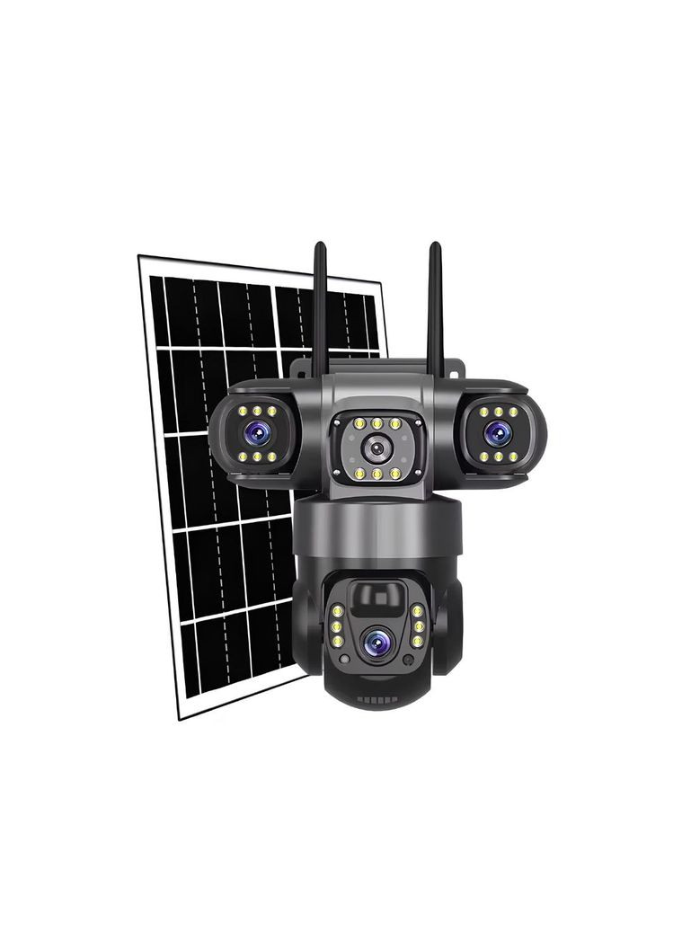 IP-камера вулична з акумулятором та потрійним об'єктивом XON 4G 8000mAh Solar 1080P SmartCam (TCBSM23VB 3992) Чорна XON E-Tech (361990877)