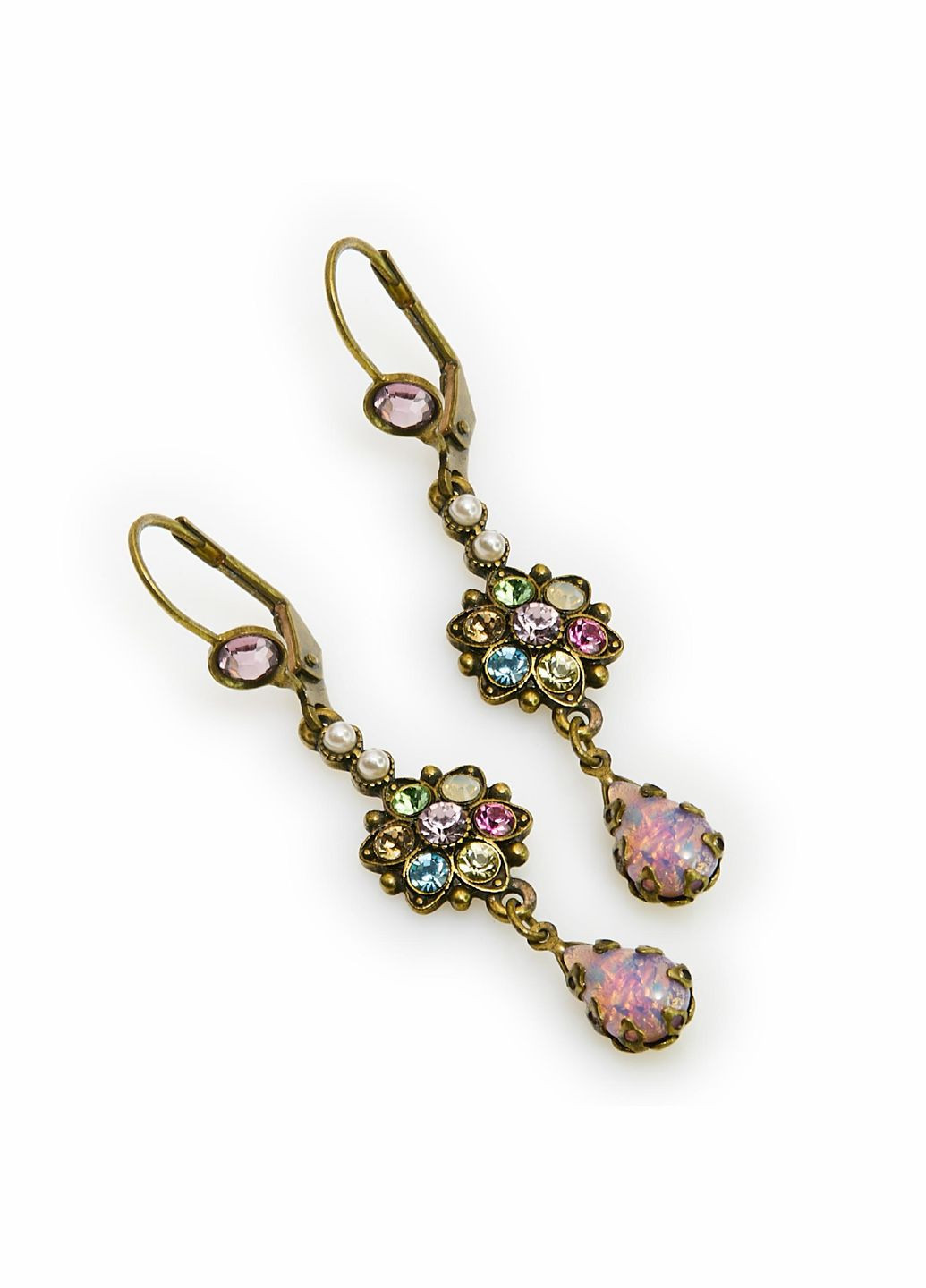 Сережки від з рожевими кристалами та перлинами Swarovski Michal Negrin (346262997)