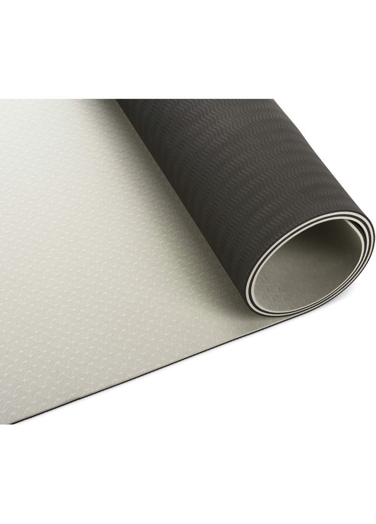 Коврик (мат) для фитнеса и йоги Premium TPE 0,6см серо-черный Gymtek (361952218)