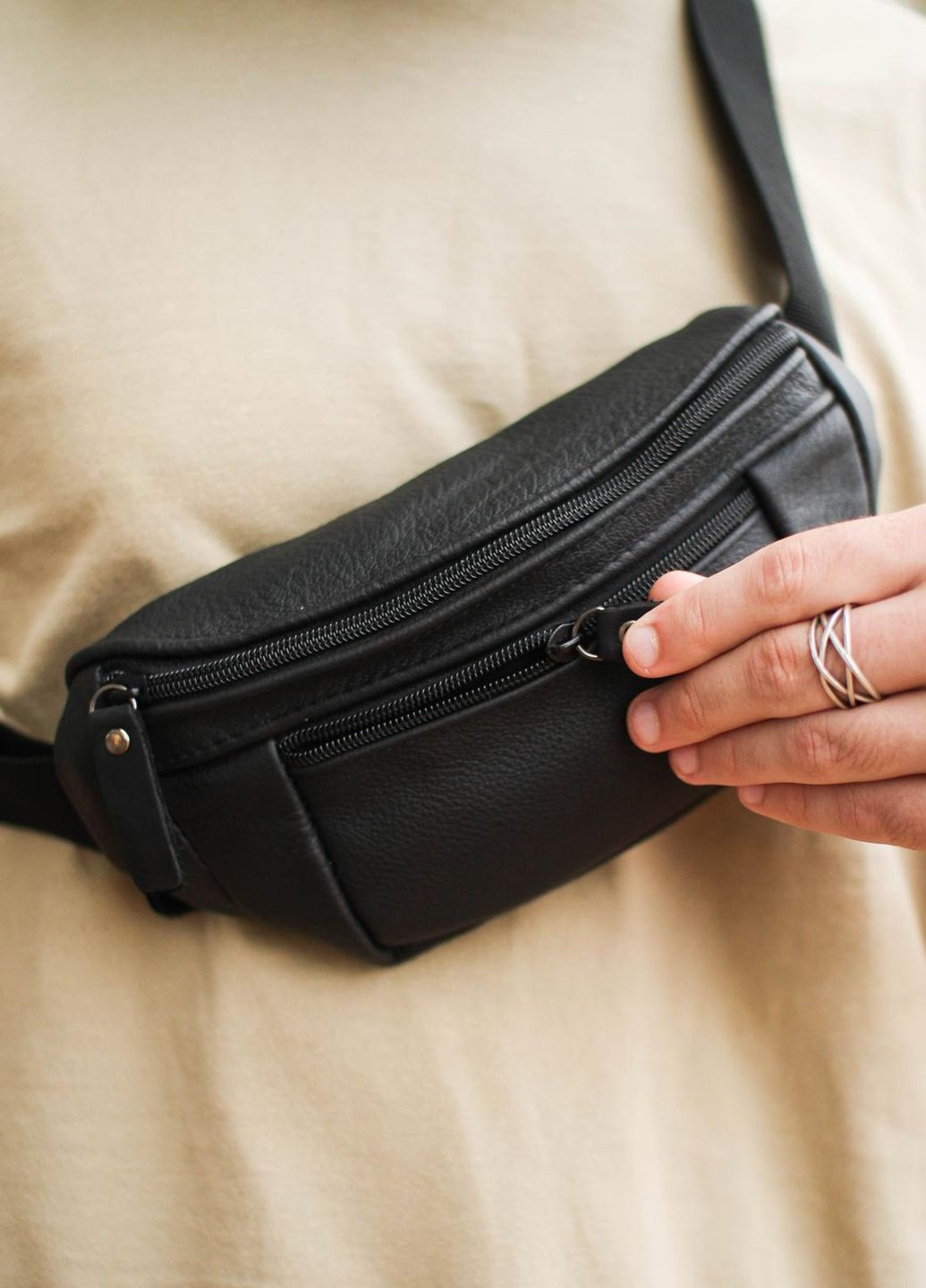 Бананка із натуральної зернистої шкіри Vishnya (317734924)