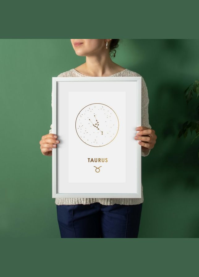 Постер "Зодиак: Телец" фольгированный А3 (BD-pl-13) gold-white BeriDari (311219527)