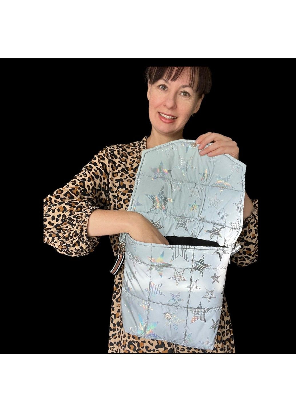 Стьобана, мяка, дута сумка Svitashka водонепроникна, світловідбиваюча з довгим ремінцем через плече. No Brand (311300791)