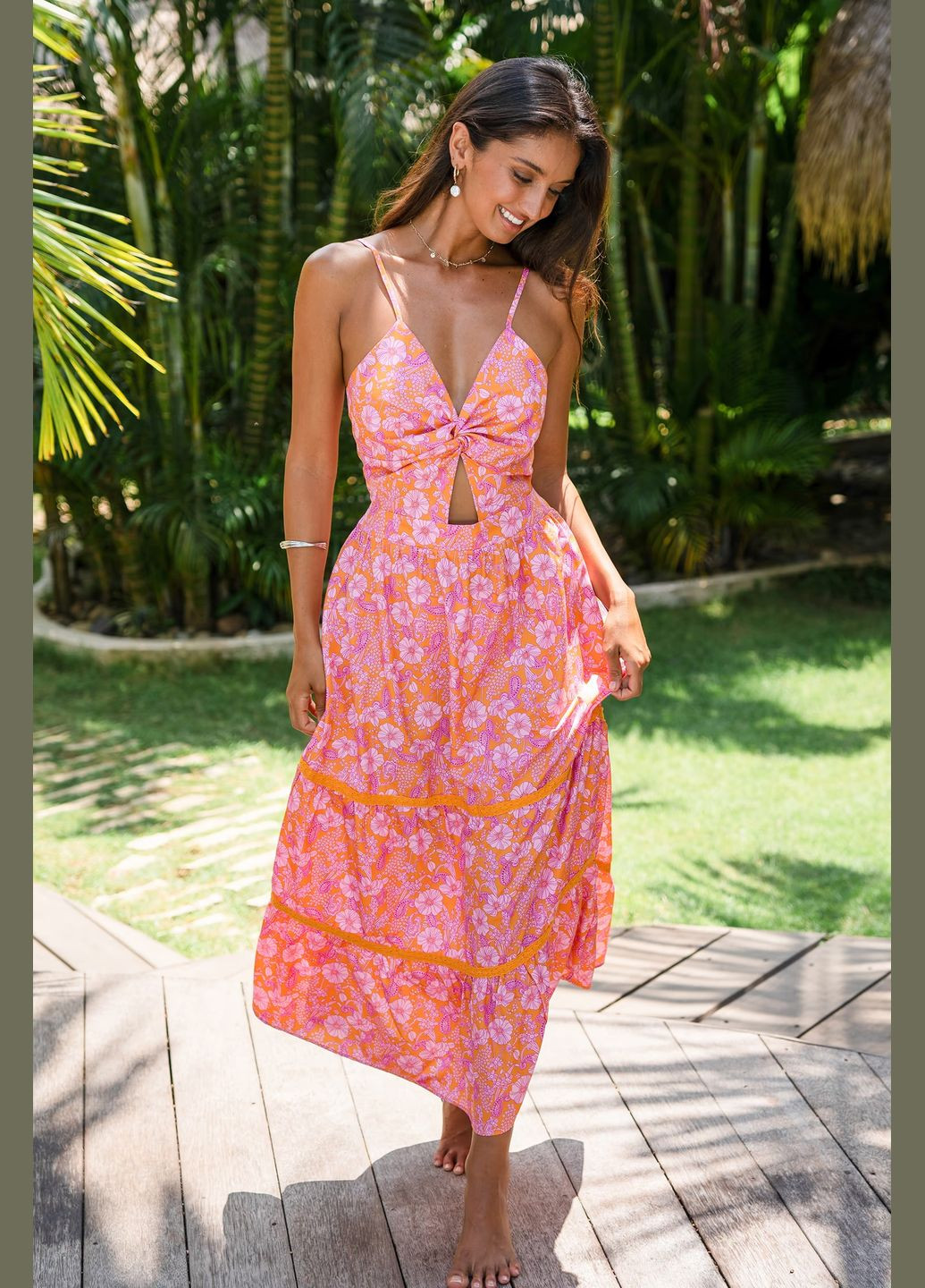 Комбинированное повседневный платье CUPSHE с цветочным принтом