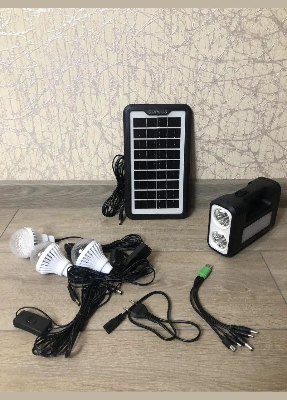 Система автономного освітлення сонячна панель+ліхтар+лампи GDPlus GD-8017 (1756375743) No Brand (326065607)
