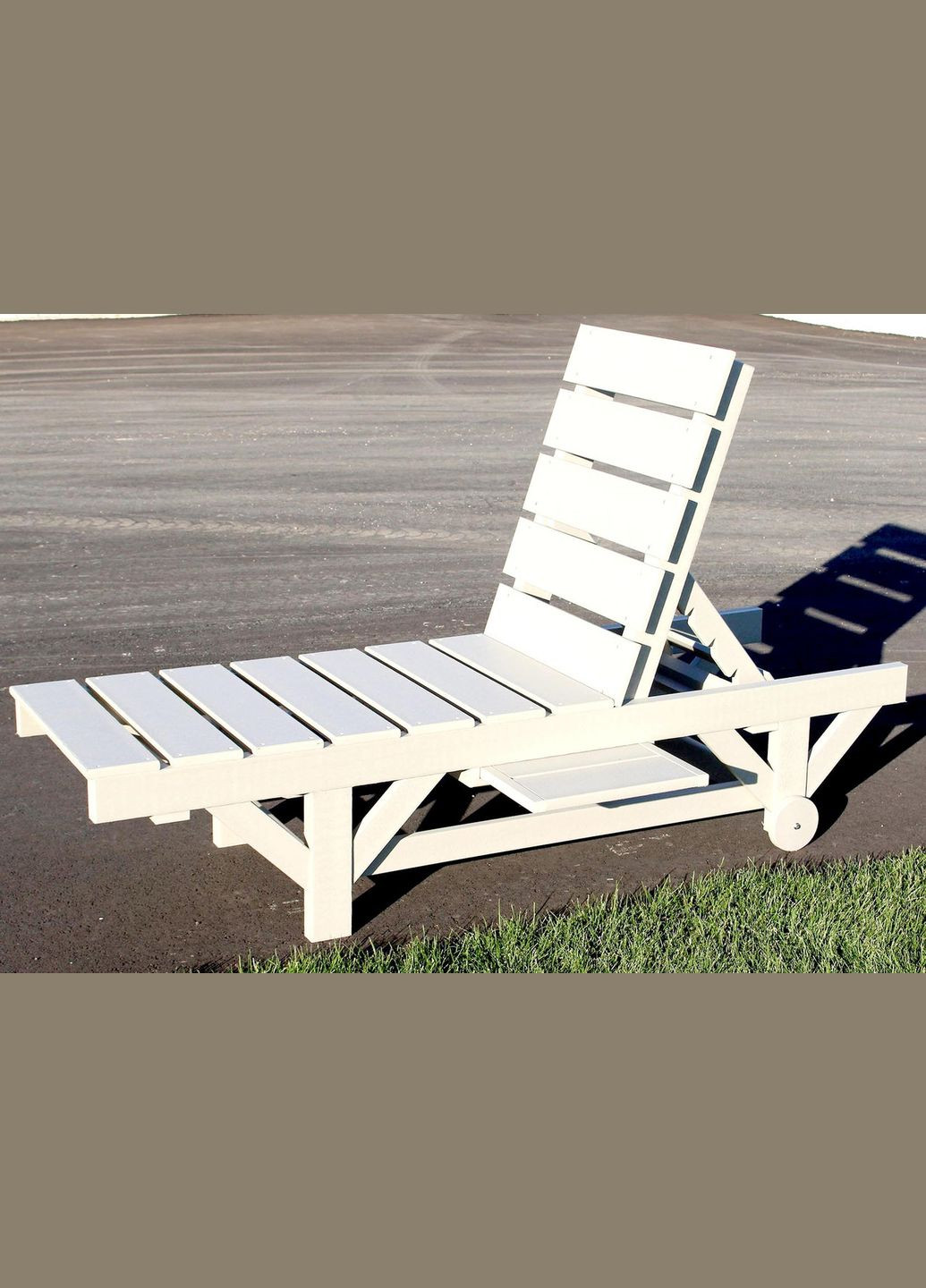 Шезлонг садовий з дерева Яфран зефір (ШЗЛ-001120) No Brand (328960860)