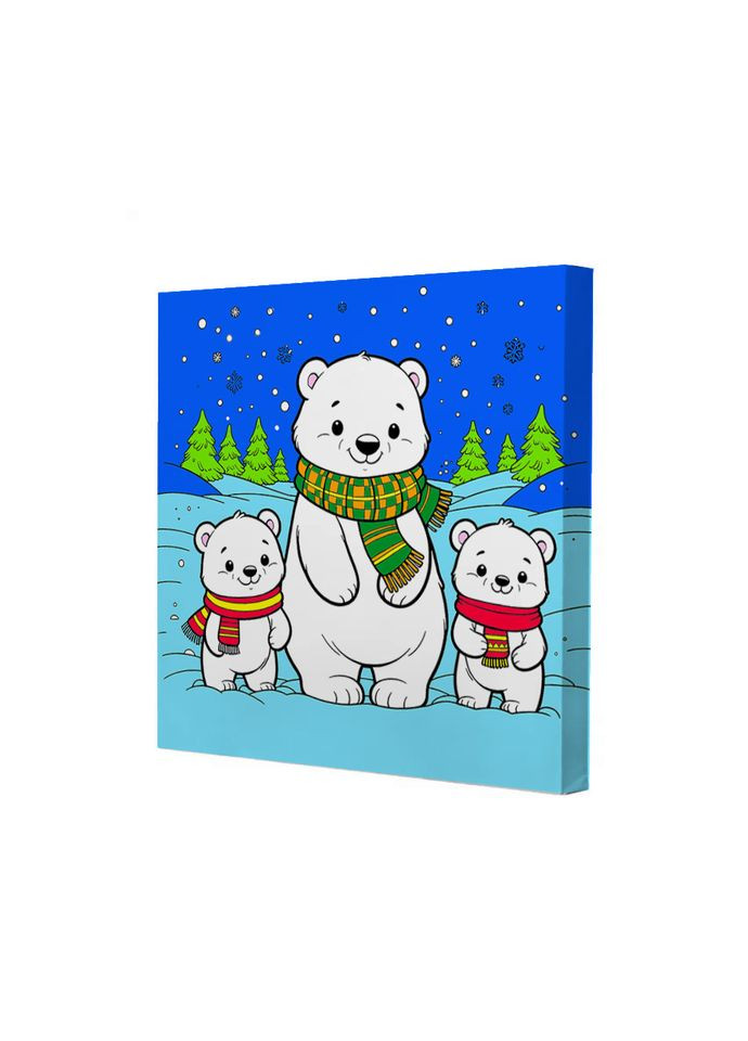 Набор для росписи по контурам Полярная семейка 25x25 см (КА-171) Riviera Blanca (309045316)