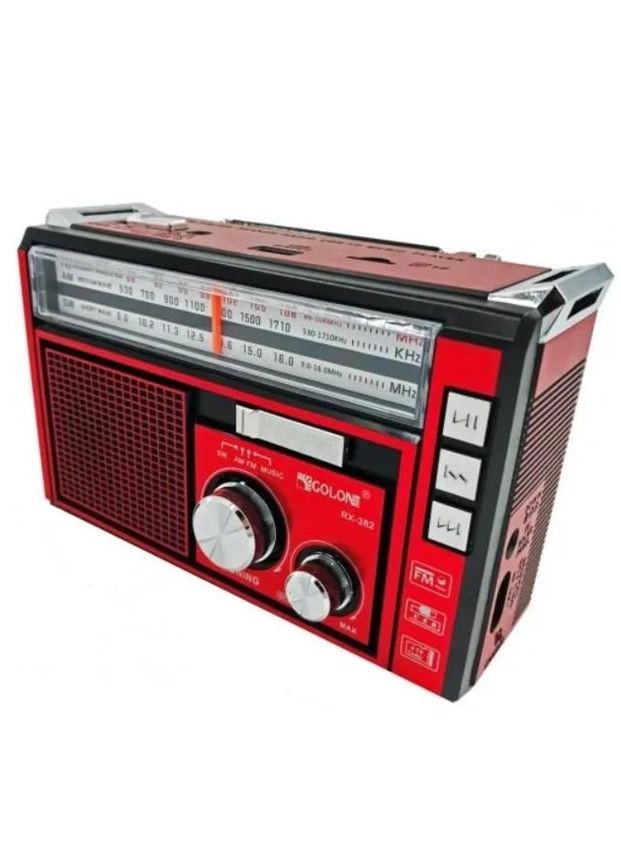 Радиоприемник с фонарем RX-382 BT Bluetooth Красный Golon (280916487)