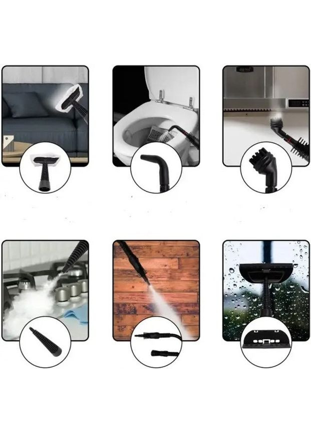 Электрический пароочиститель BT-4740 Steam Cleaner для дезинфекции и очистки поверхностей с разными насадками 2200 Вт BiTEK (366734646)