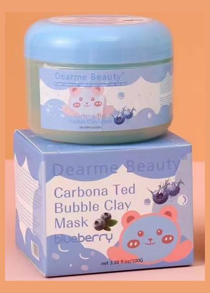 Киснева бульбашкова маска з чорницею Dearme Beauty Blueberry Carbonated Bubble Clay Mask 100гр No Brand (332666029)