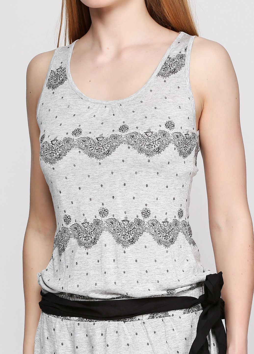 Светло-серое повседневный платье светло-серый OVS с абстрактным узором