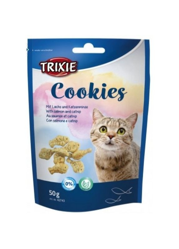 Печиво з лососем і котячою м'ятою для котів і кішок Cookies - 50 г Trixie (327215512)