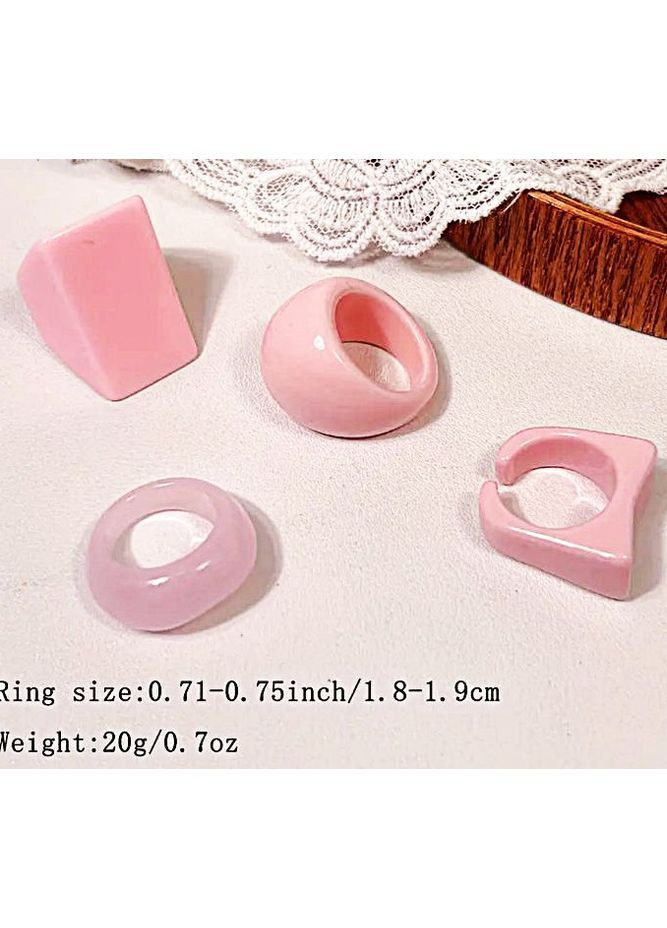 Кольца женские акриловые бижутерия Набор 4 единицы No Brand (362947748)