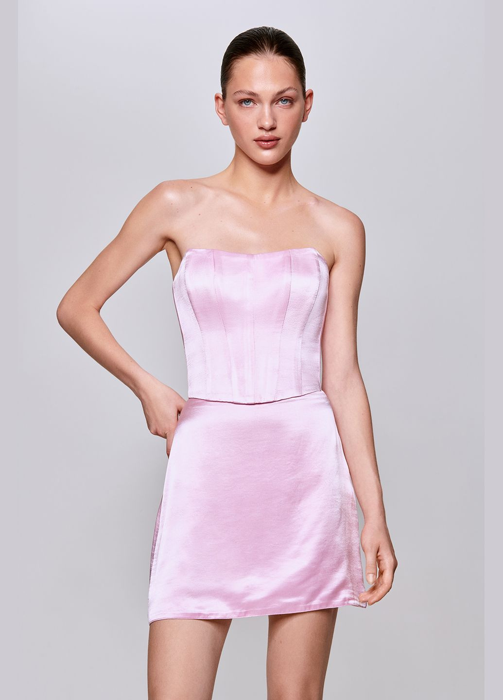 Корсет сатиновый L Розовый 844 Papaya (346084589)