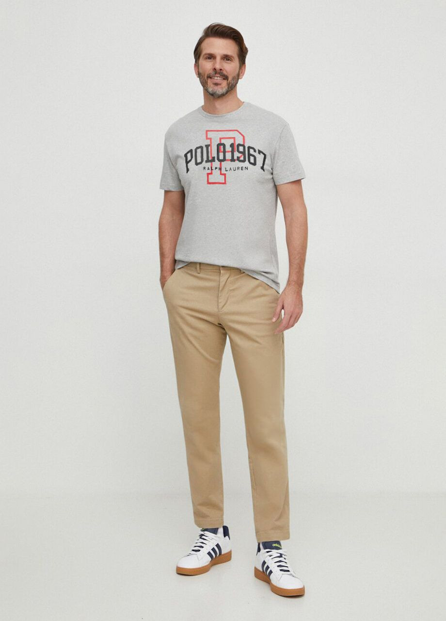 Серая футболка из хлопка slim fit Polo Ralph Lauren