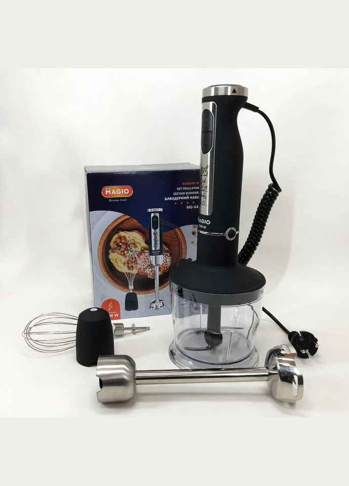 Блендер-измельчитель погружной MG-644 1200 Вт, блендер для дома, блендер для кухни, электрический Magio (364664815)