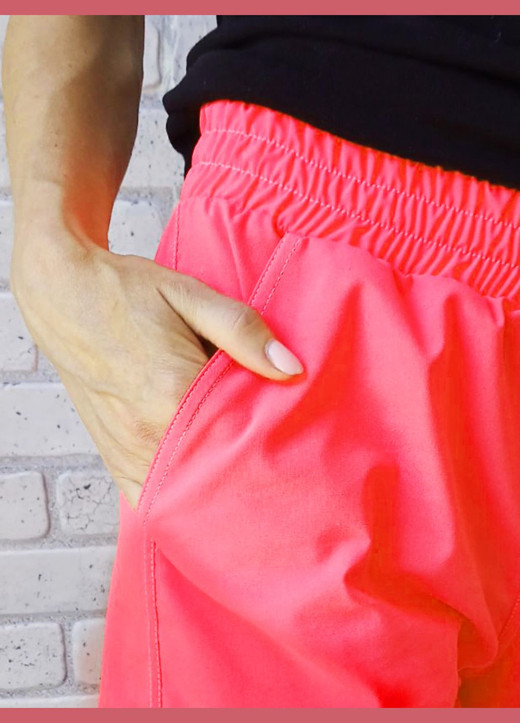 Шорти для дівчаток, підліткові яскраві однотонні легкі на пляж, без підкладки, пояс на гумці з кишенями, з тканини бенгалін No Brand (348108333)