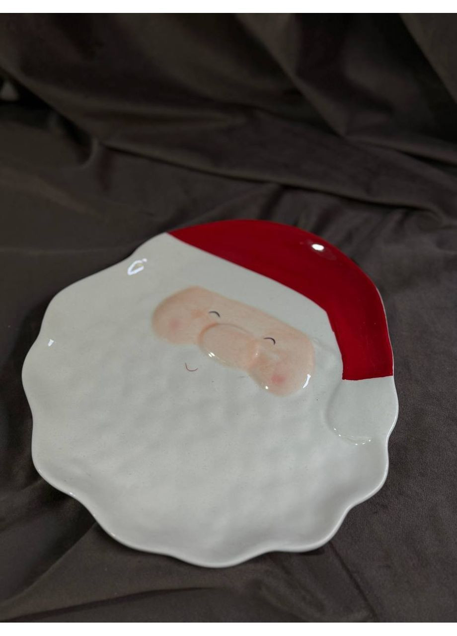 Тарілка сервірувальна новорічна Santa Claus порцелянова 21х21.5 см CR-1-32 Yiwu (365290965)