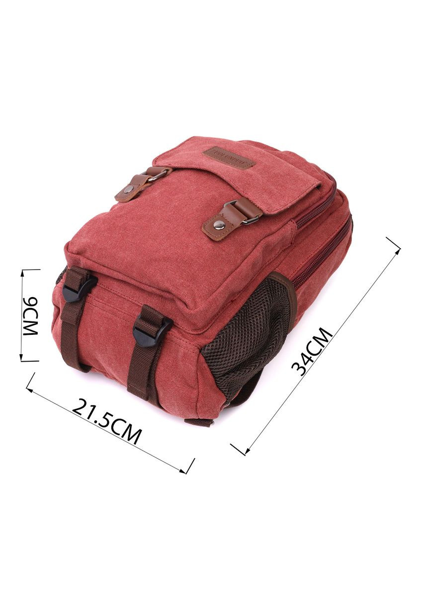 Стильний текстильний рюкзак з ущільненою спинкою та відділенням для планшета 22170 Бордовий Vintage (328449938)