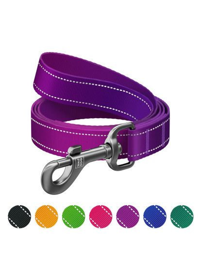 Повідок для собак (52189) WAUDOG Nylon Mono, світловідбивний M фіолетовий (366482533)