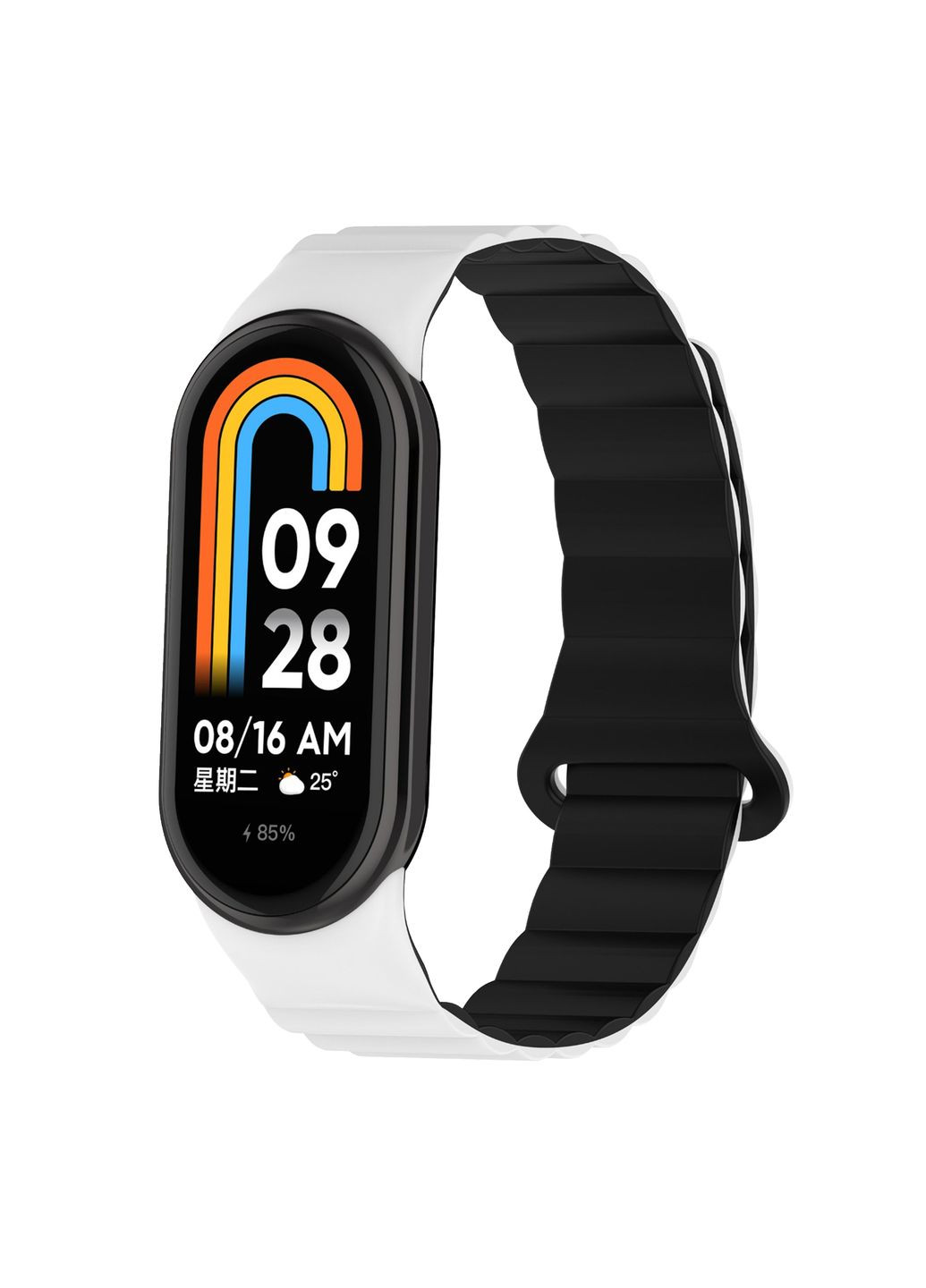 Ремешок для Xiaomi Mi Band 8/9 Silicone Link Цвет white/black No Brand Xiaomi Smart Band 8,Xiaomi Smart Band 9,Xiaomi Smart Band 10 (340913242)