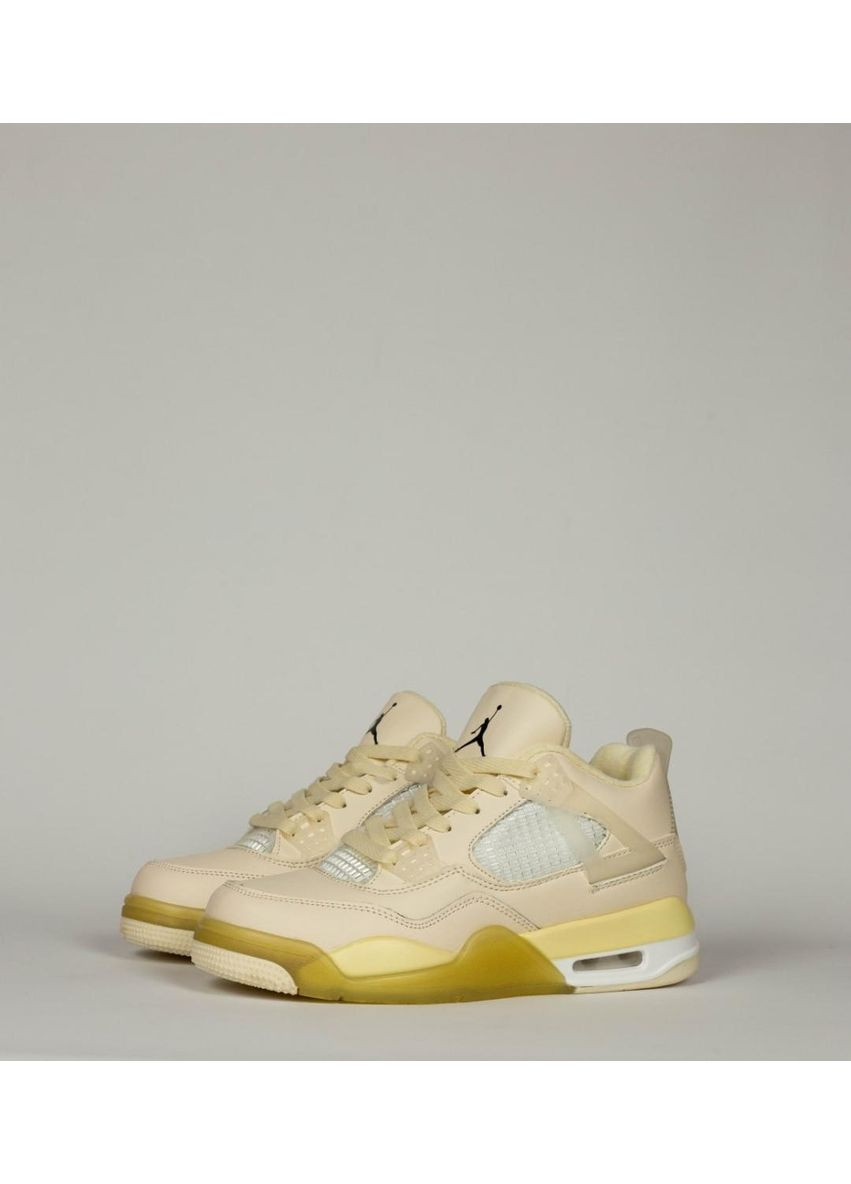 Бежеві Осінні кросівки чоловічі nike air jordan 4 retro fur beige найк аір джордан No Brand