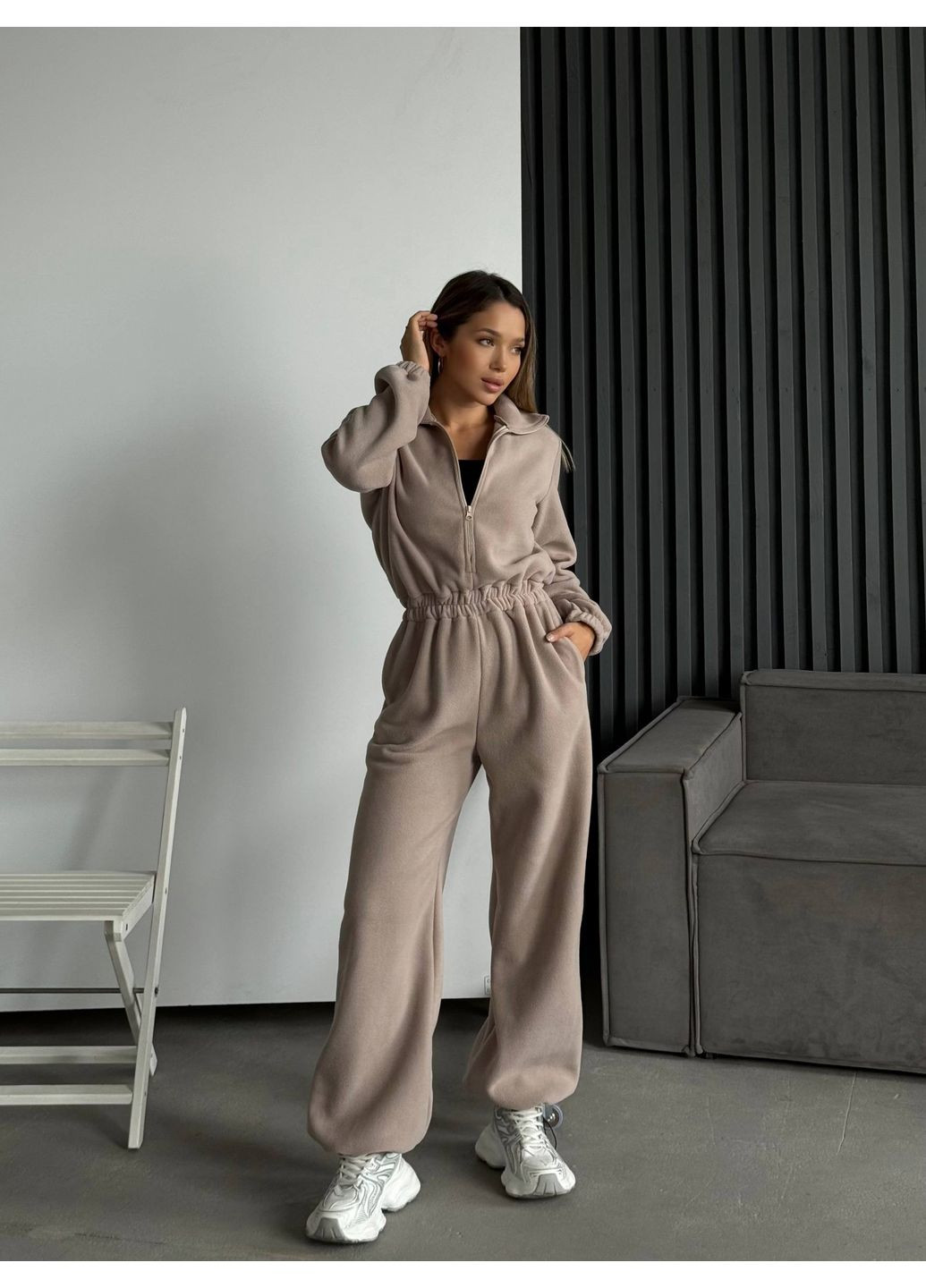 Комбинезон N.Family однотонний бежевий кежуал