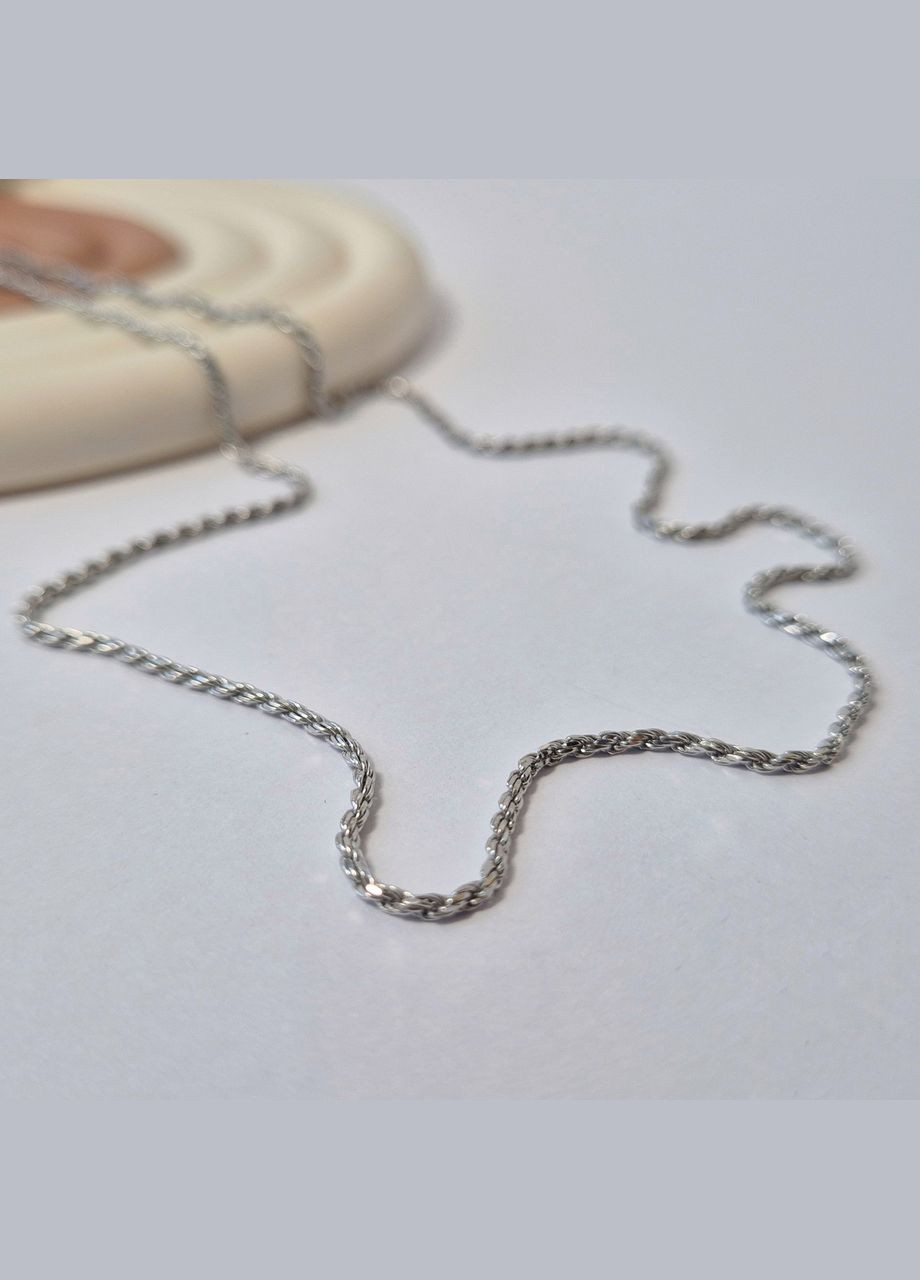 Серебряная цепочка цепь Круглый Жгут см серебро 925 пробы Родированное 4.20г 802р2/45 No Brand (319159193)
