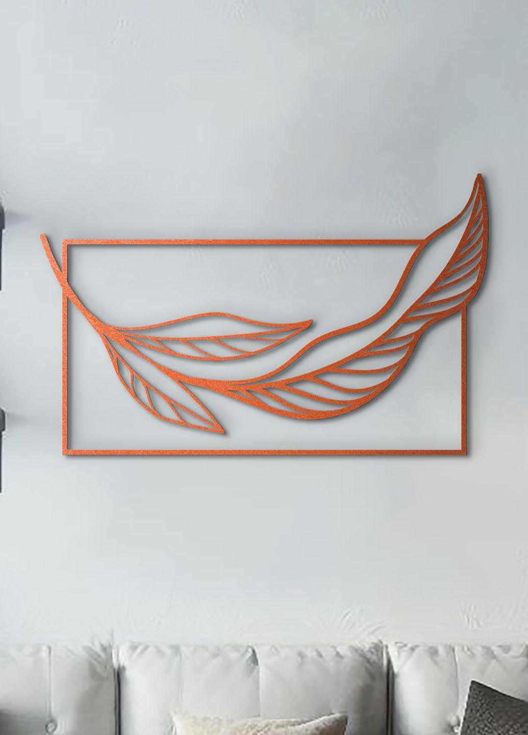 Настенный декор для дома, картина лофт "Листок минимализм", декоративное панно 30х18 см Woodyard (292112954)