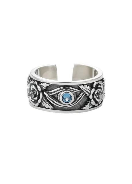 Уникальное кольцо Роза с глазом синий фианит размер регулируемый Fashion Jewelry (293152185)