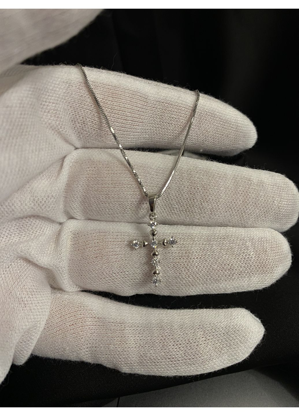 Крестик с цепочкой серебряного цвета 36116 Fashion (370370453)