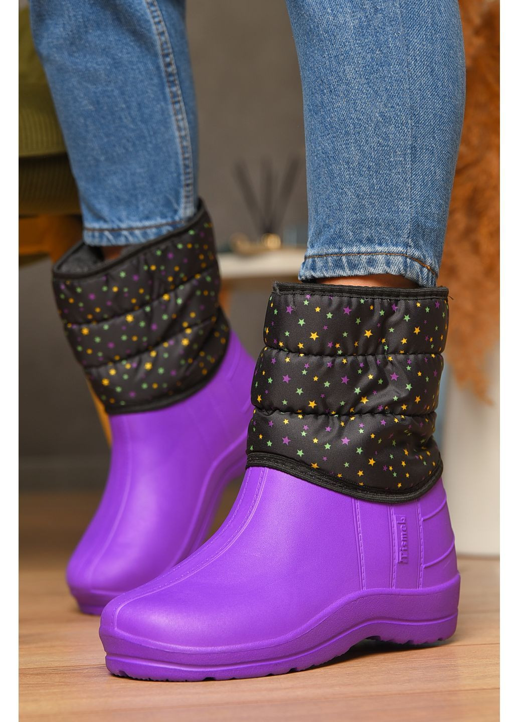 Дутики жіночі на хутрі фіолетового кольору Let's Shop (365776093)