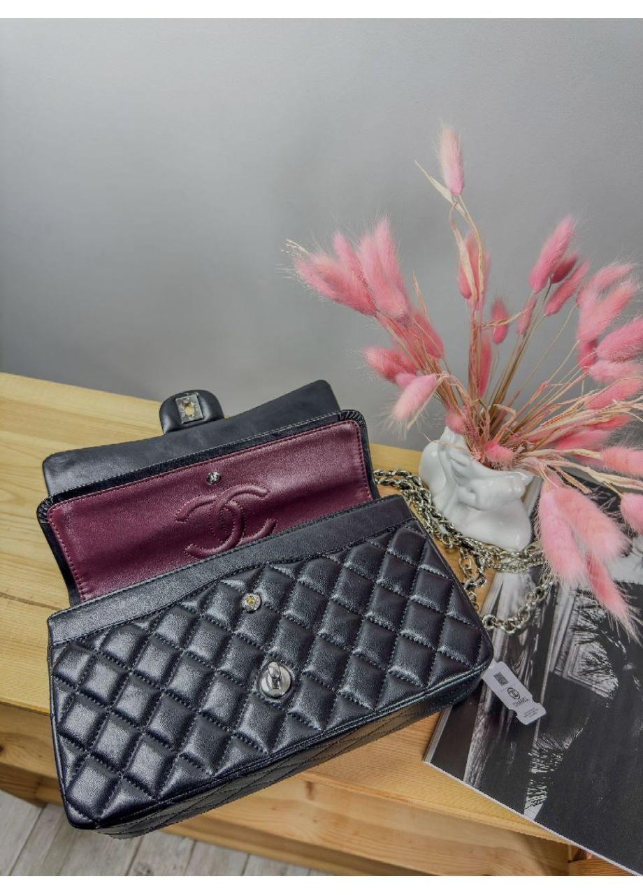 Сумка женская кожаная черная серебро No Brand (372977654)