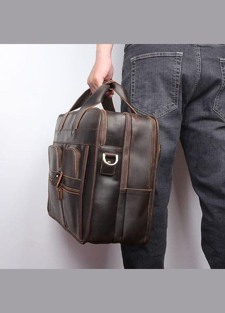 Сумка чоловіча шкіряна портфель в дорогу планшет для документів А4 для телефону Коричневий 34195 John McDee (331861732)