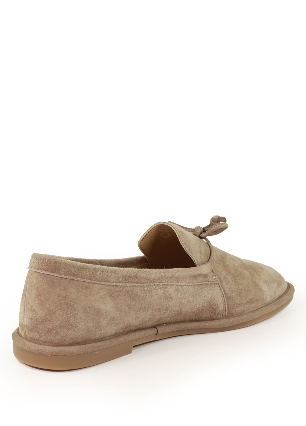 Бежевые женские замшевые мокасины It-Girl завязки