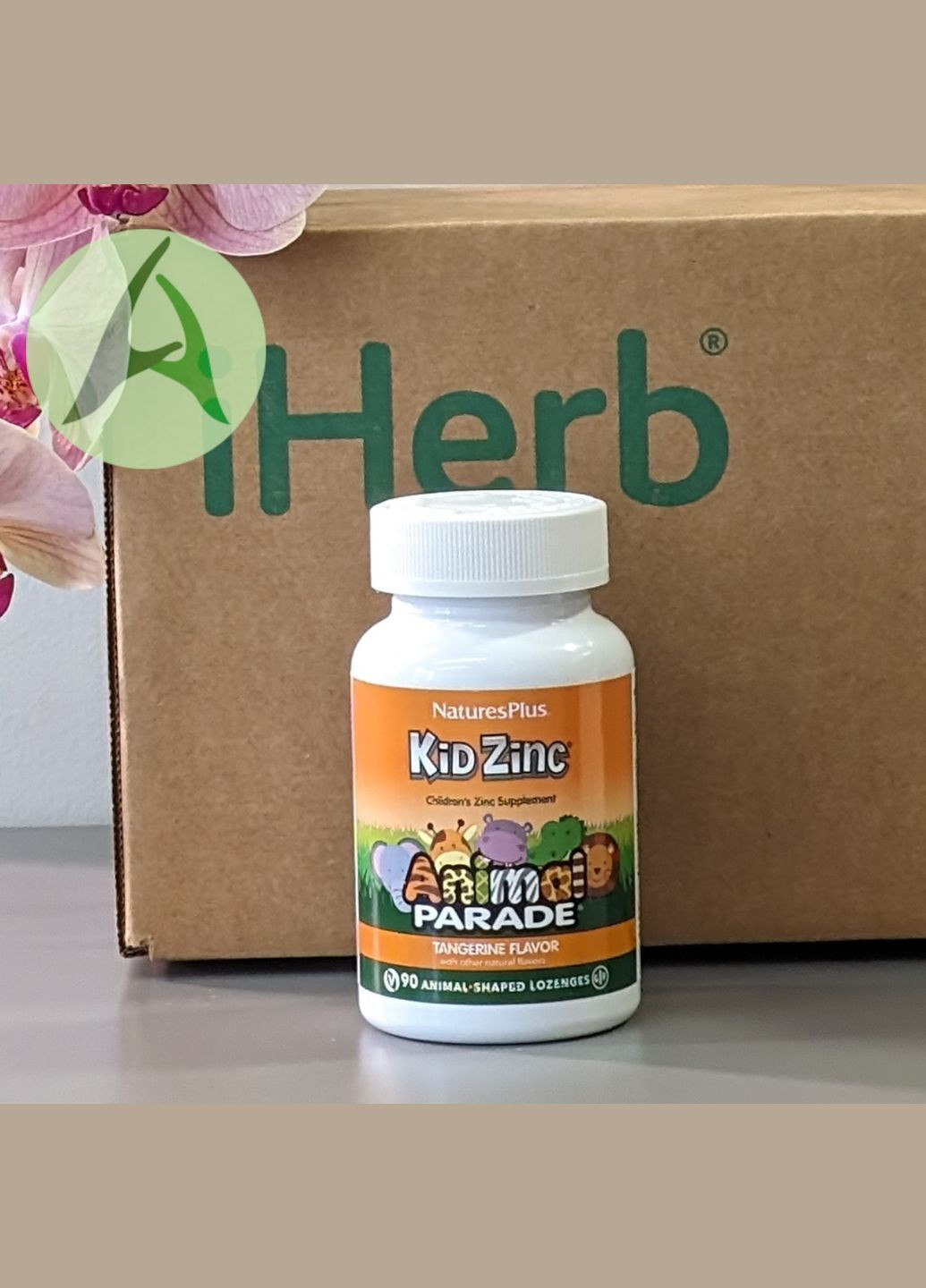 Цинк для детей, Animal Parade, Kid Zinc, вкус мандарина, 90 пастилок в форме животных Nature's Plus (323220468)