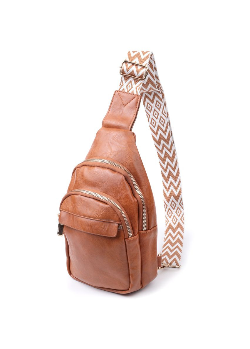 Невелика жіноча сумка з однією лямкою через плече з гладкої екошкіри рудий 22767 Vintage (335032795)