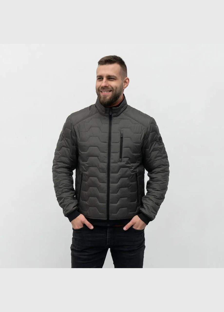 Темно-сіра демісезонна чоловіча осіння куртка великого розміру SK