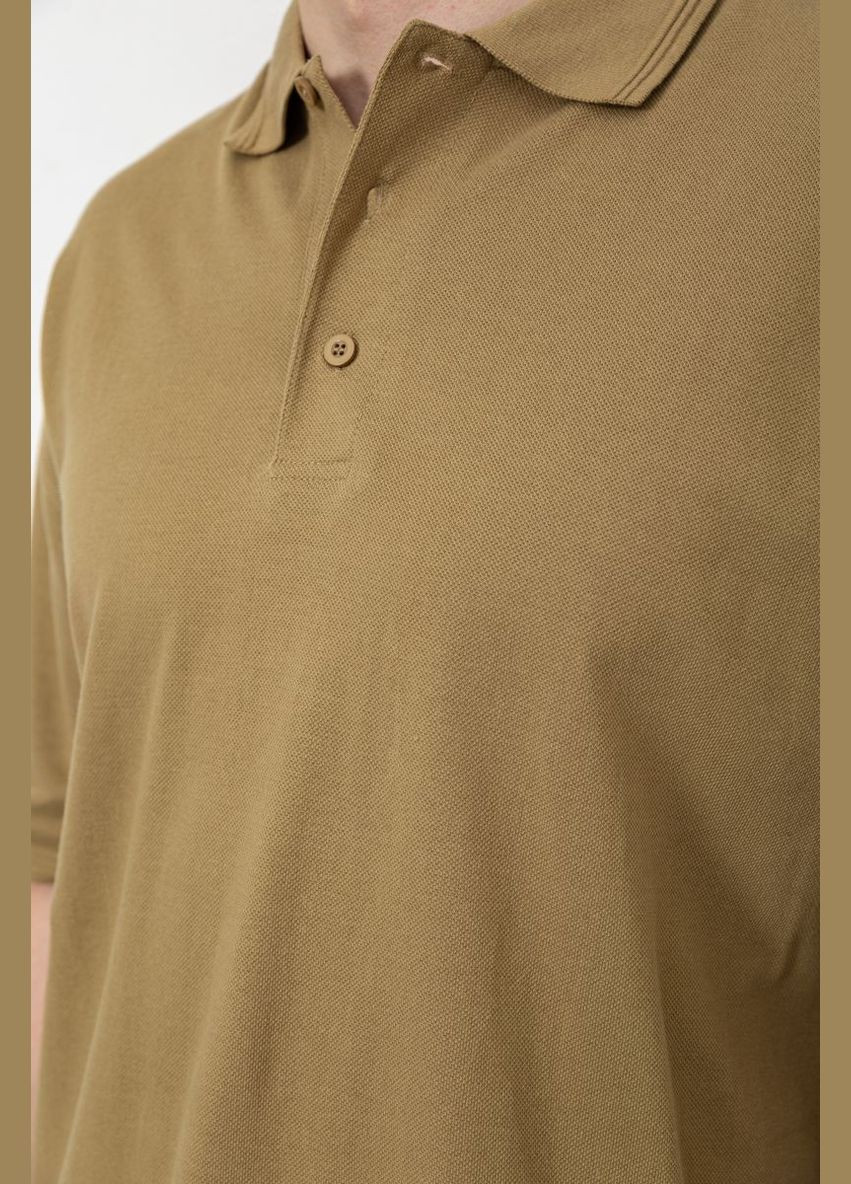 Хакі (оливкова) поло чоловіче однотонне 244r015 з коротким рукавом Ager